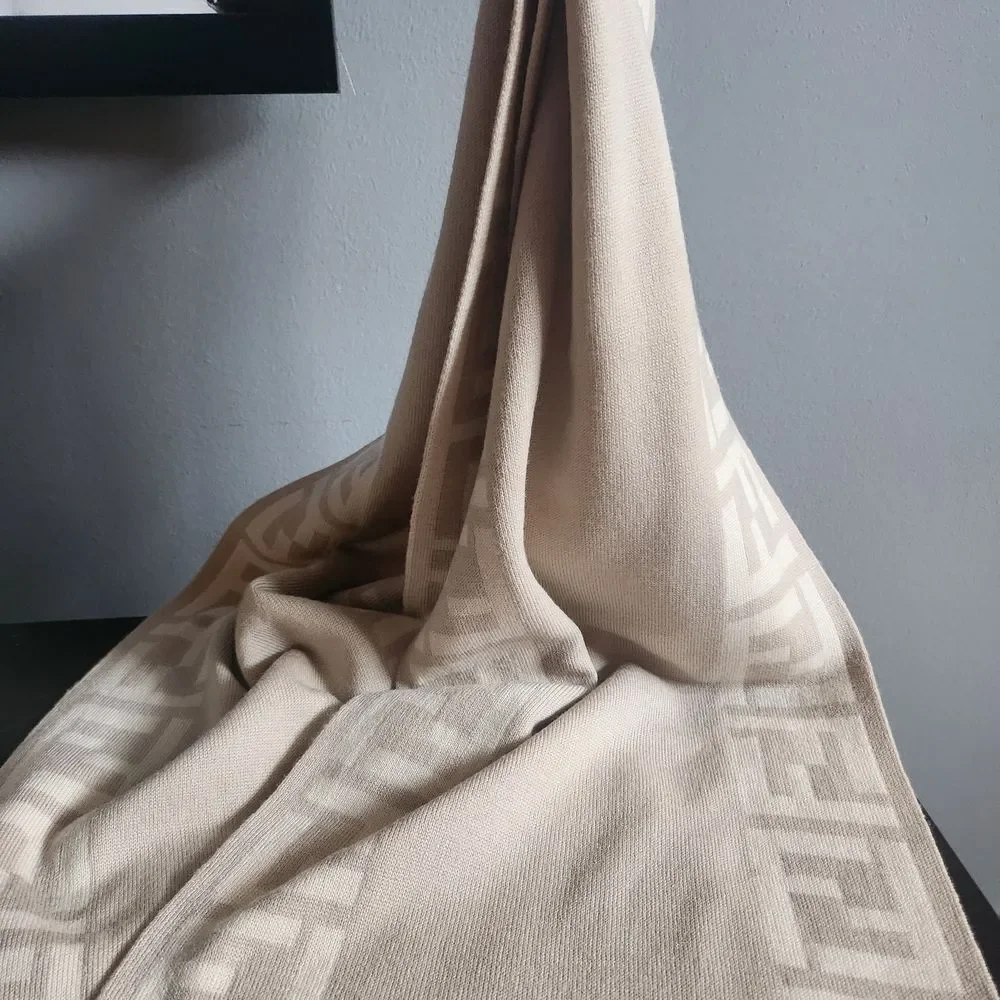 Fendi Beige and Cream Scarf